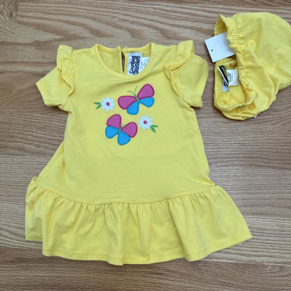 Swiggles Girls Butterfly & Ruffles Dress Tank Top Size 18 Months